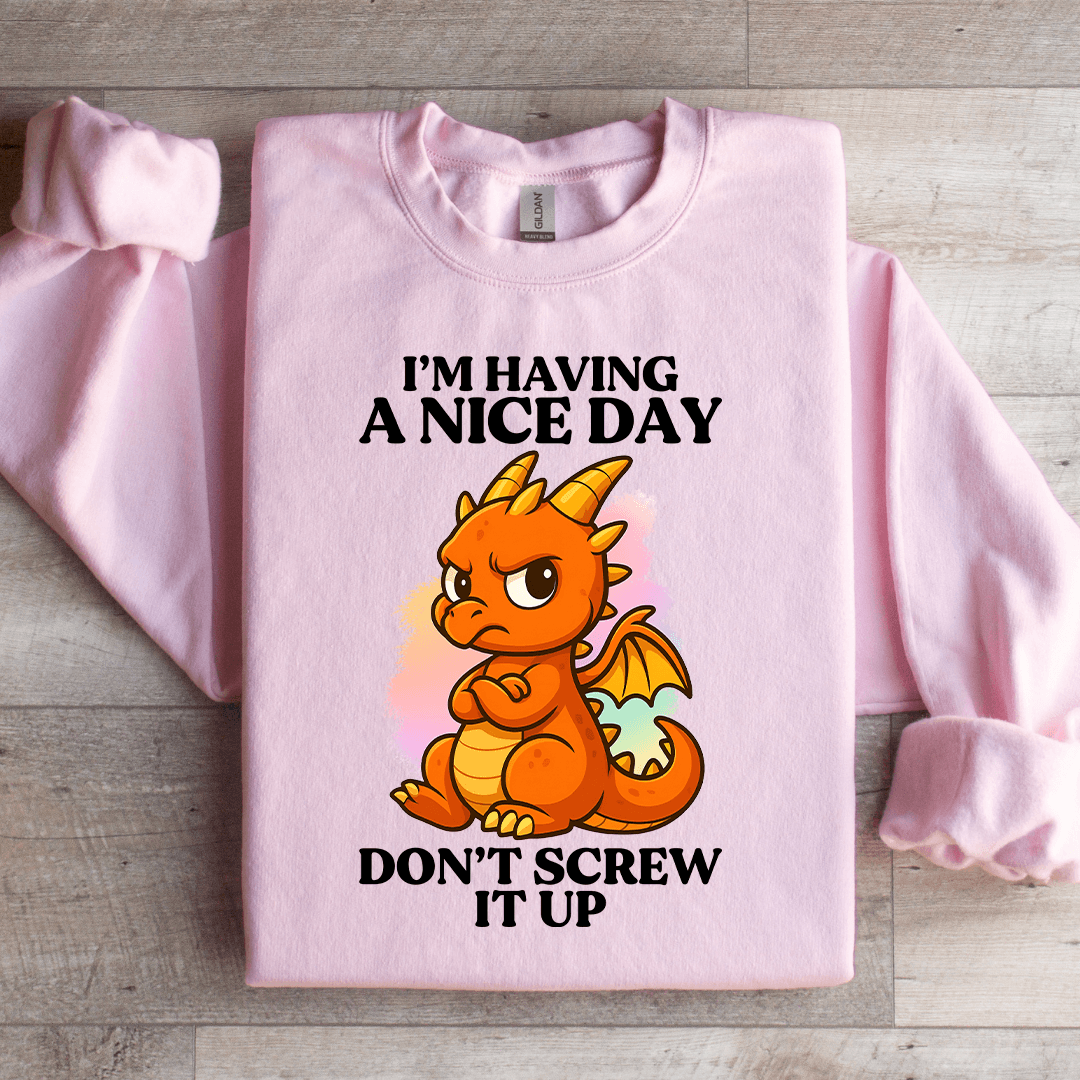 I'm Having A Nice Day Sweatshirt M Sport Grey