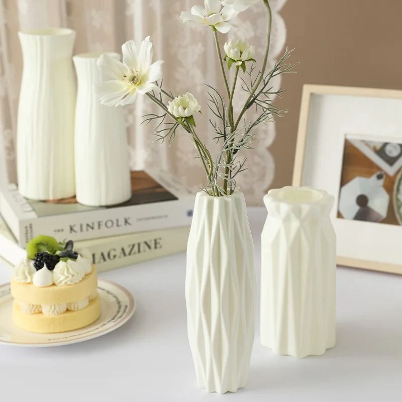 Minimalist Silver Willow Simple Plastic Vase ripples