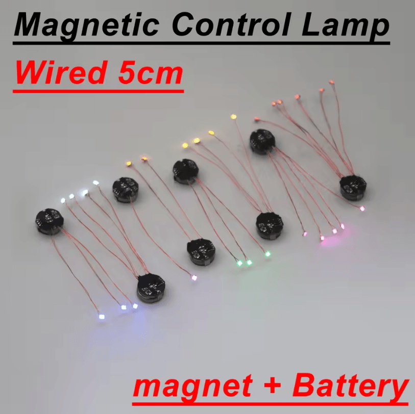 Magnetic Control LED Lamp Wired Magnetron Light For DIY Models & Dioramas 1 To 1 green