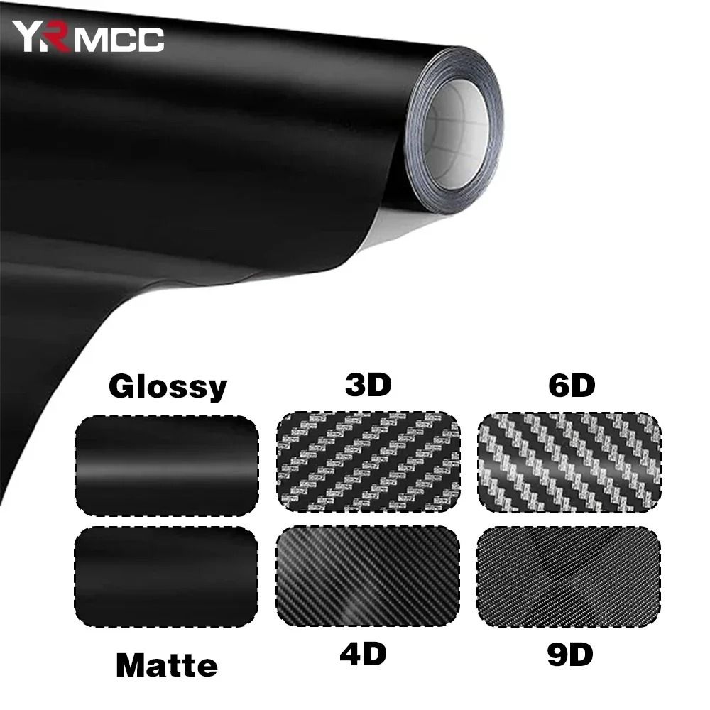 Premium Gloss Carbon Fiber Vinyl Wrap Waterproof 3D 6D Car Styling Film 6d Carbon Black 40 Cm X 150 Cm