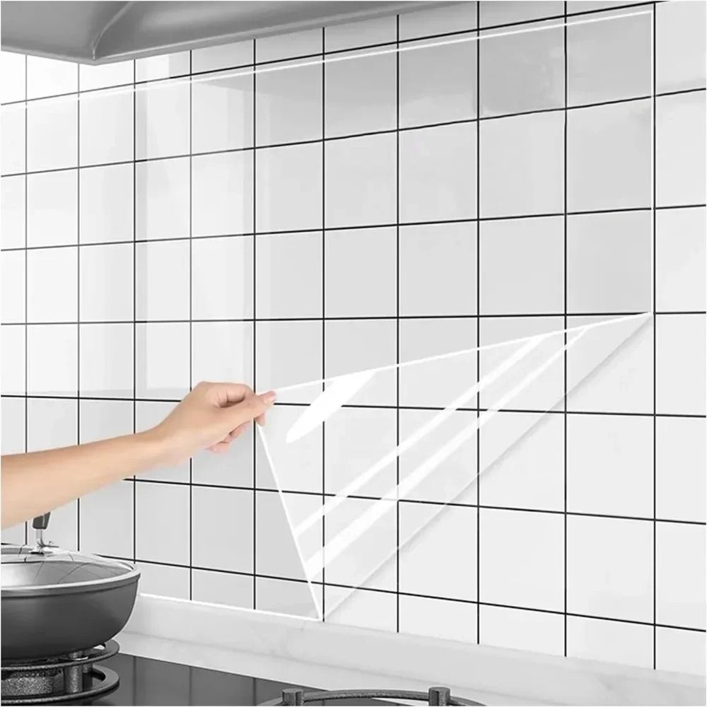 Kitchen Backsplash Protector Film Self Adhesive Heatproof Wall Cover Kitchen Backsplash Protector Film Self Adhesive Heatproof Wall Cover