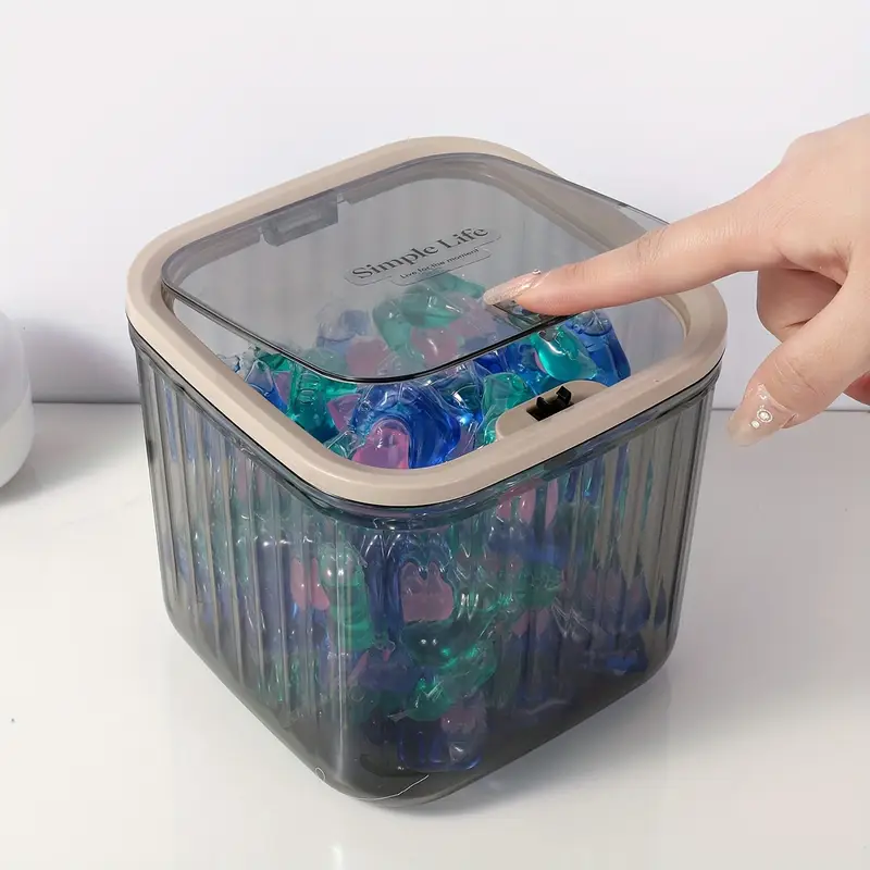 Transparent Desktop Storage Box Laundry Detergent Dispenser For Beads Stain Remover transparent Gray s