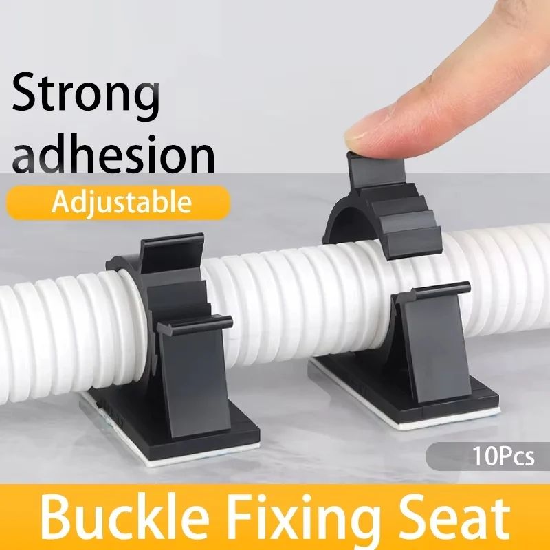 10 Pack Adjustable Self Adhesive Cable Organizer Clips For Desk And Wall Cord Management 10pcs 17 20mm