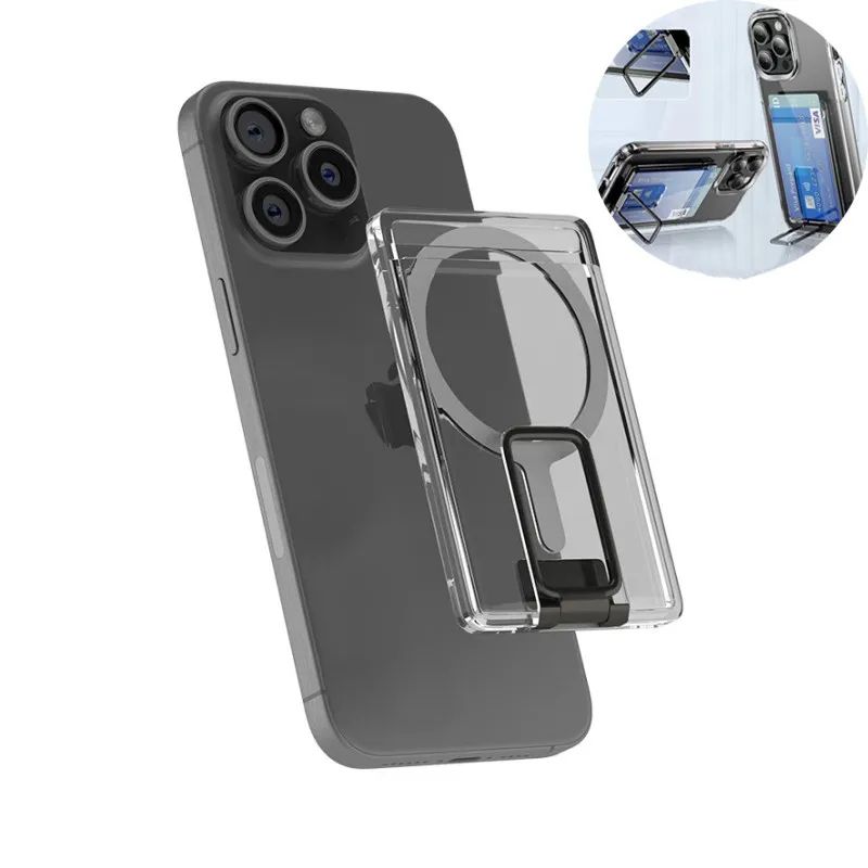 Clear Magnetic Card Holder Wallet Case rose Gold clear Wallet case & Holder