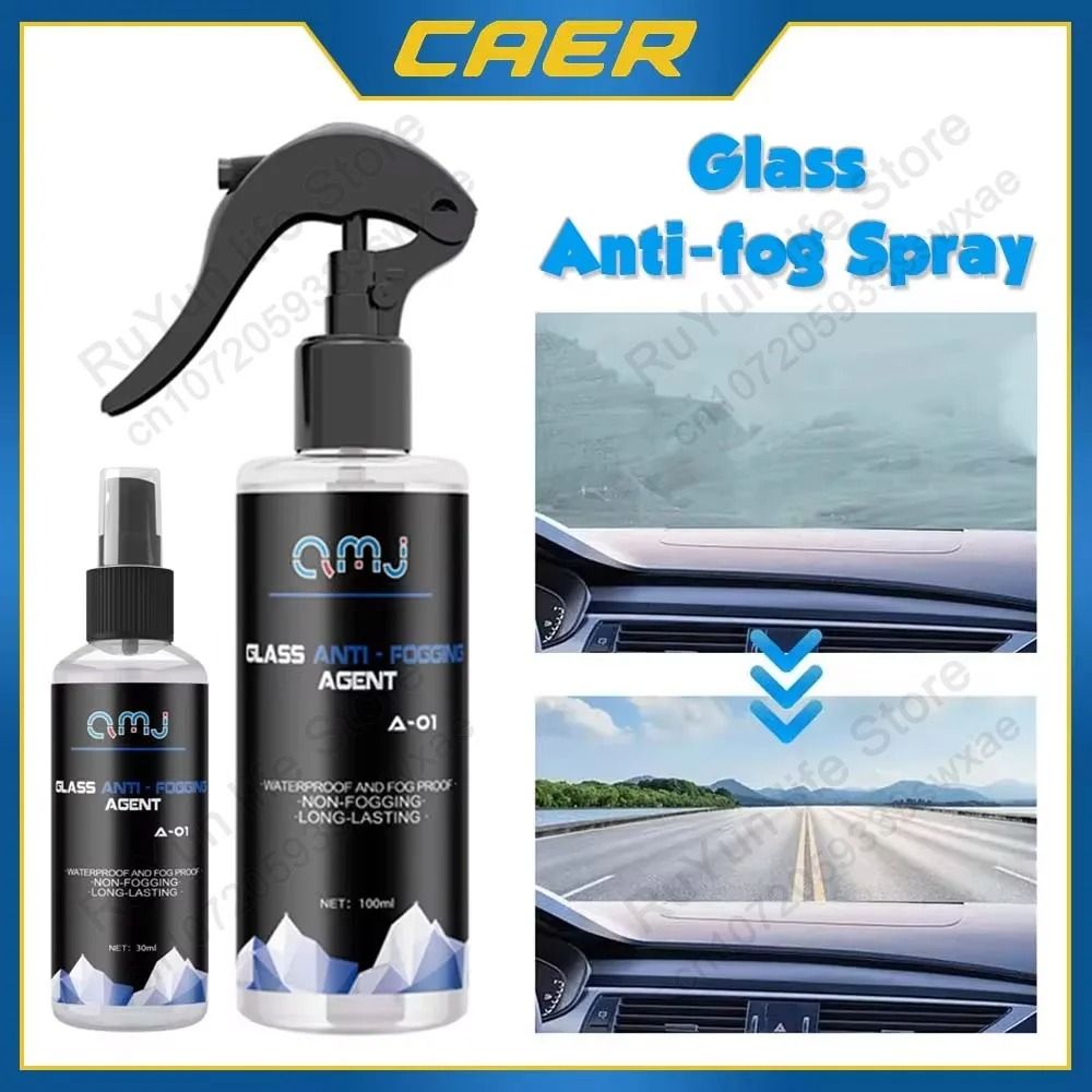 Car Anti Fog Spray Glass Defogger For Windows Mirrors And Windshields 100 Ml With Towel