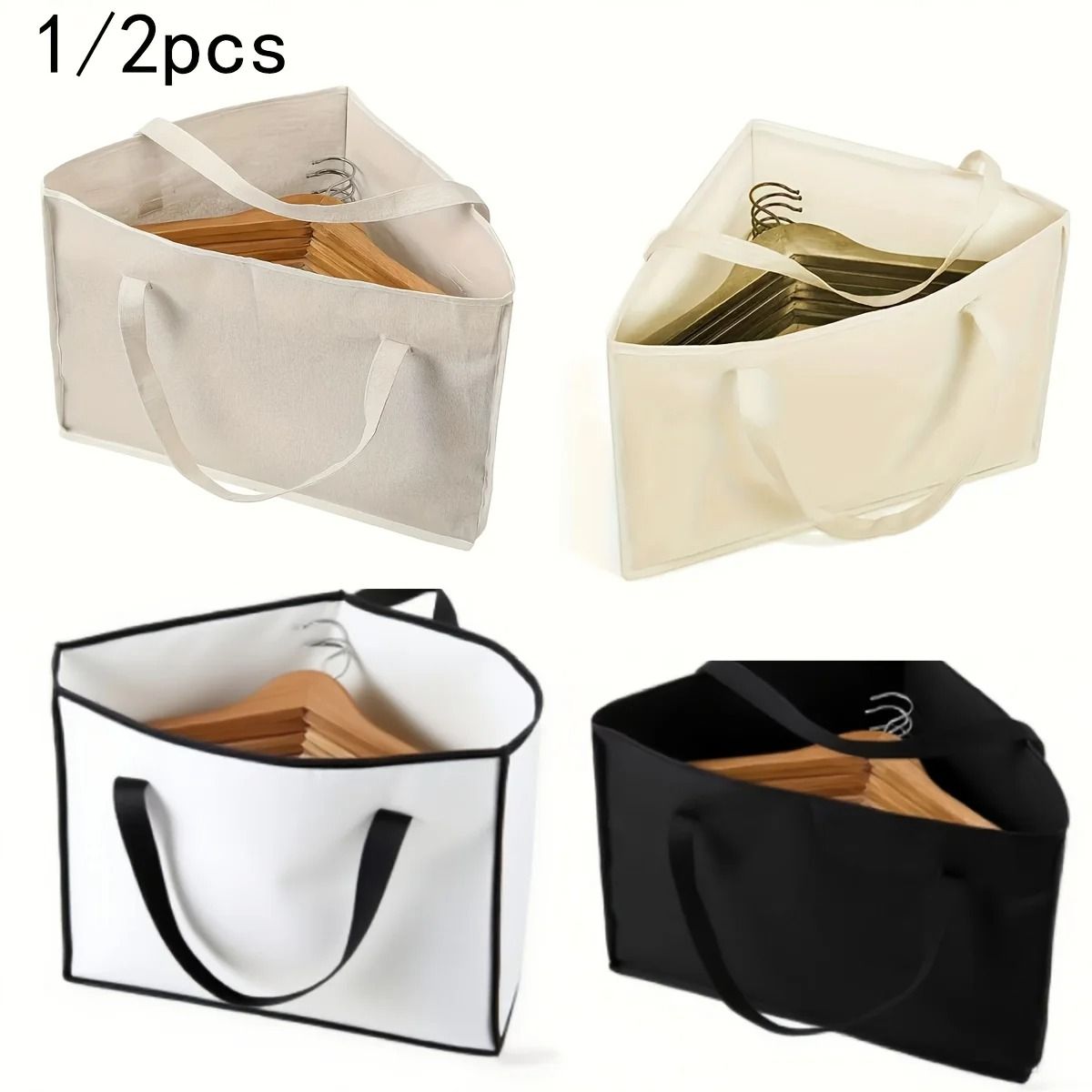 1pc Triangular Storage Bag With Handles And Base Versatile Hanger Organizer & Beach Bag beige