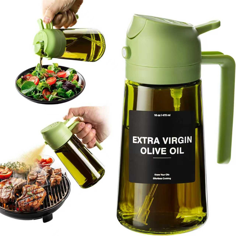 Olive Oil Dispenser And Oil Spray Bottle Oil Sprayer For Cooking Thick Glass Spray Bottle white
