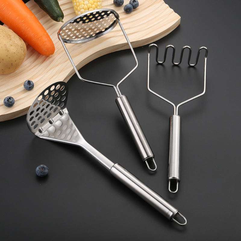 Stainless Steel Potato Masher Manual Food Crusher, Fruit Vegetable Pressure Mud Machine, Kitchen Tool For Children c