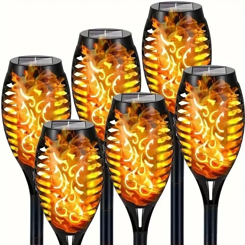 12LED Solar Flickering Flame Torch Lights Waterproof Outdoor Garden Decor n2012 4