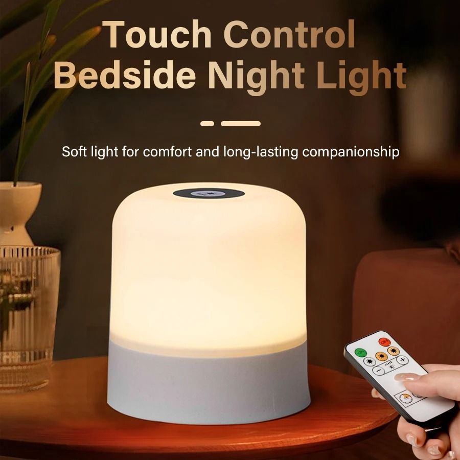 Rechargeable LED Night Light With Remote Control Touch Table Lamp rgb