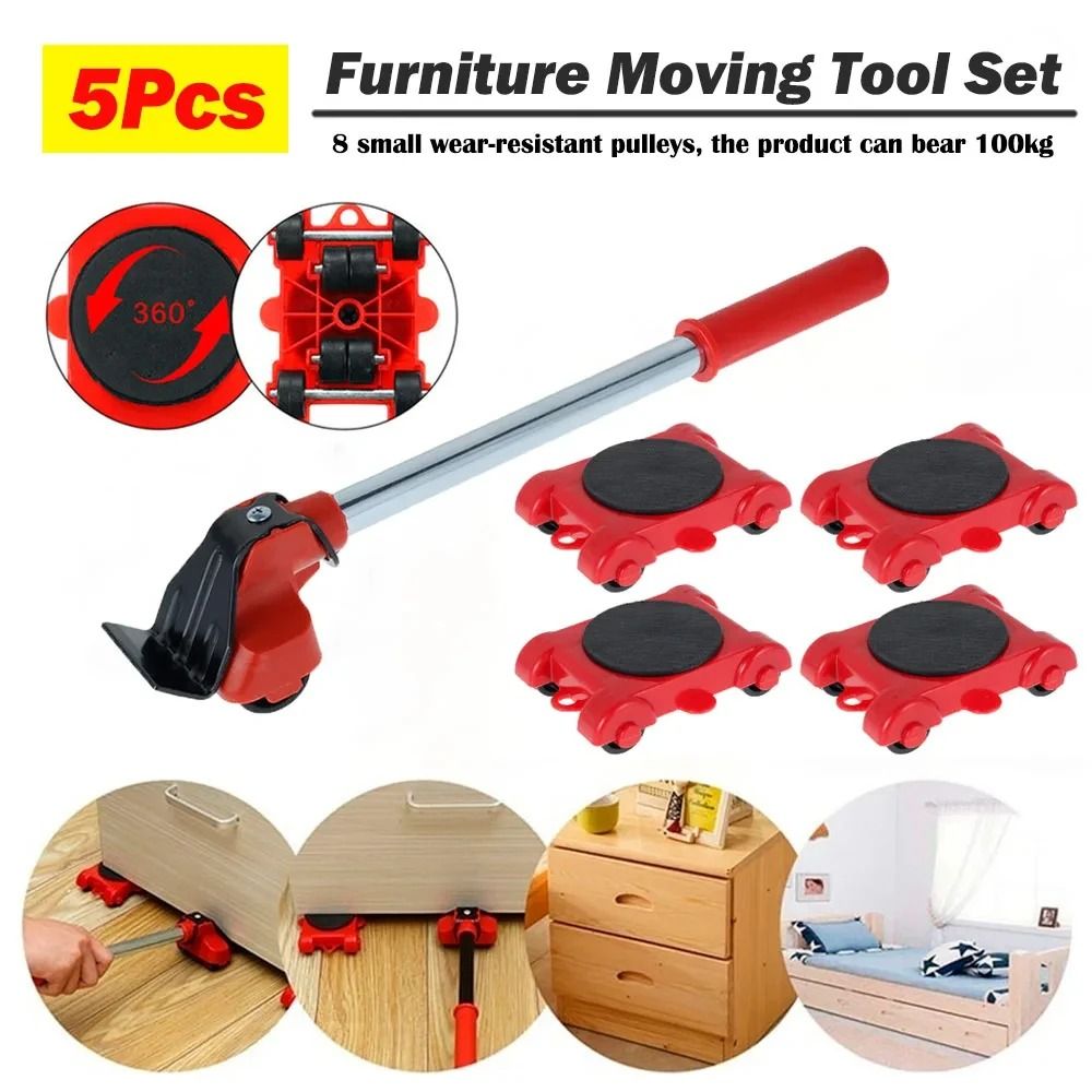 Heavy Duty 5 Piece Furniture Lifter And Mover Roller Set Heavy Duty 5 Piece Furniture Lifter And Mover Roller Set