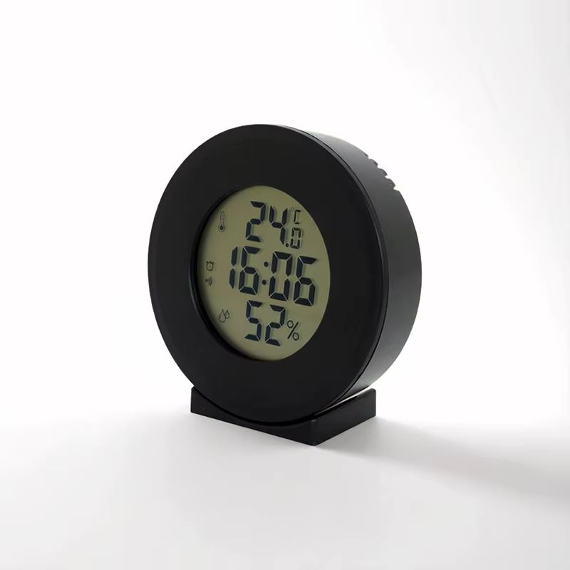Digital LCD Travel Alarm Clock With Temperature And Hygrometer For Desk Or Wall white