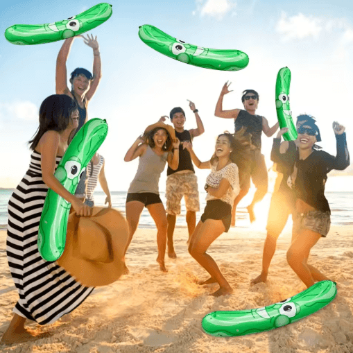 Inflatable Cucumber Pool Float Playful PVC Party Inflatable green l