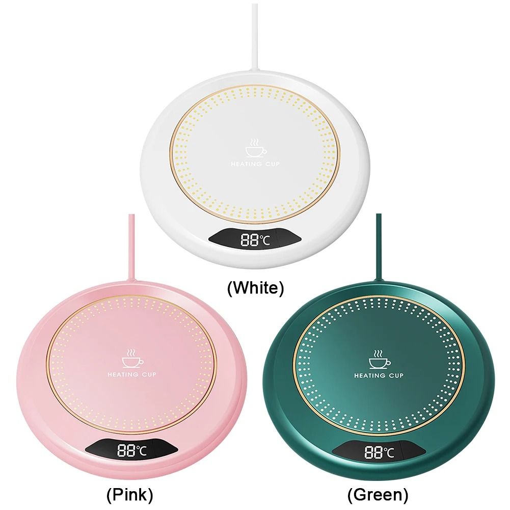 Electric Coffee Mug Warmer With 3 Temperature Settings Portable Cup Heating Plate pink