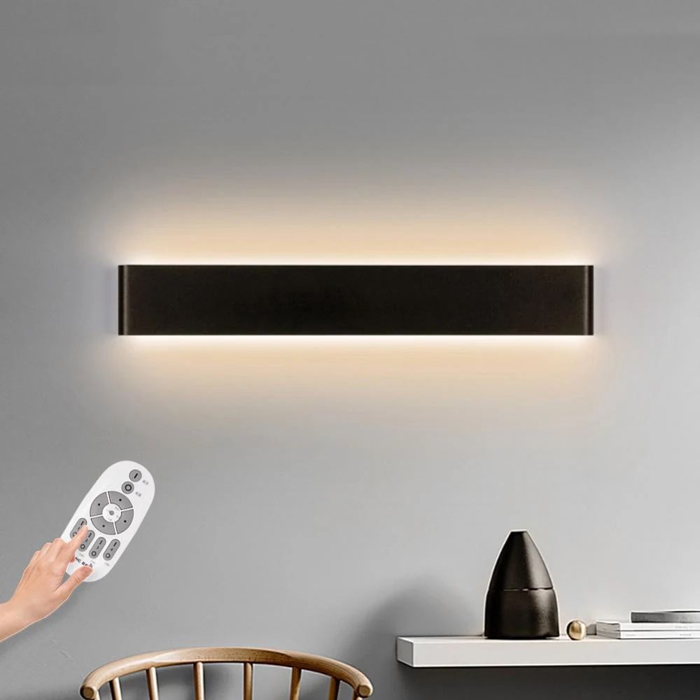 Modern Dimmable LED Wall Lamp black 30cm 10w warm White No Rc