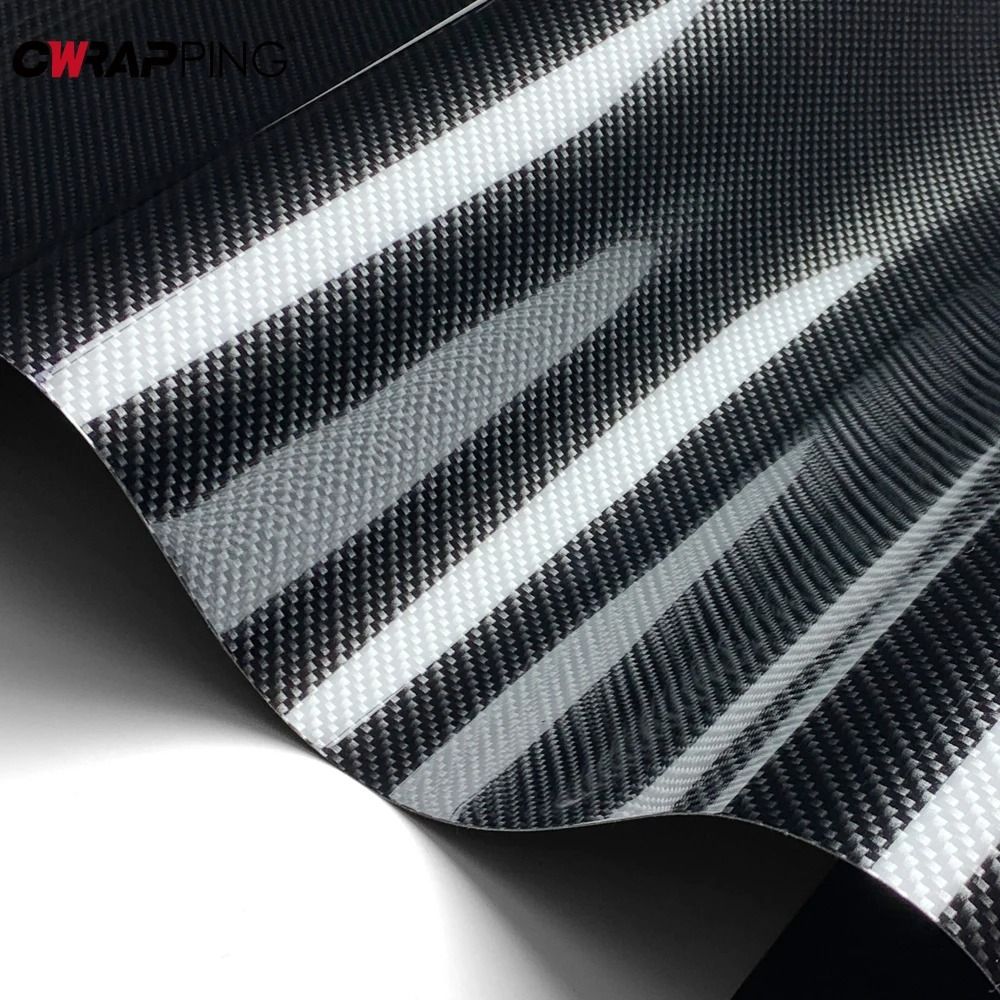 Carbon Fiber Vinyl Wrap Sticker Self Adhesive Waterproof Car Protection Film laser Black 10x300 Cm