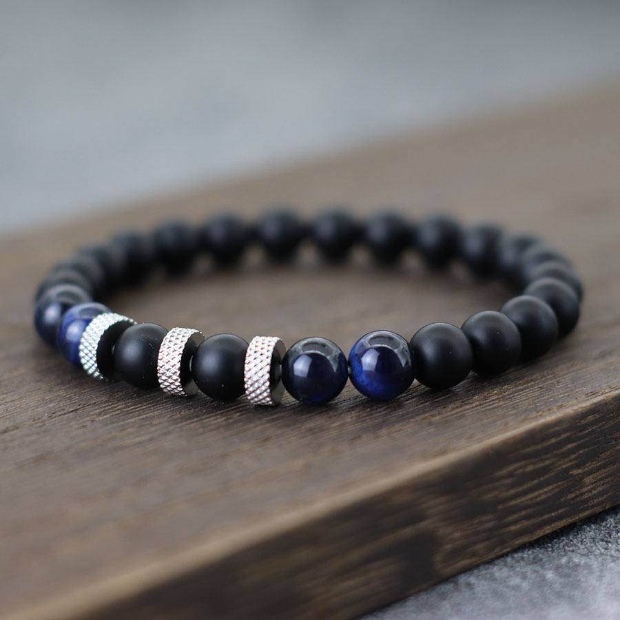 Natural Stone Onyx Phoenix Tiger Eyes Bracelet For Men Stylish Energy Healing Casual Homme tigereyes