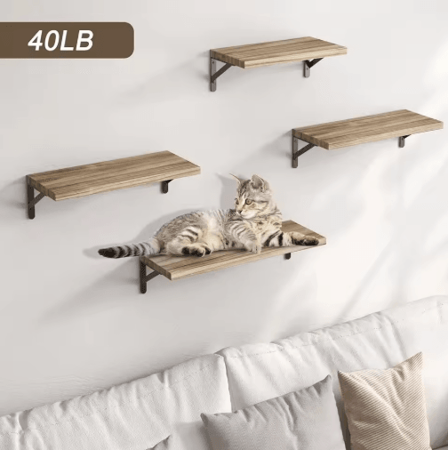 Natural Wood Wall Shelves Wall Mounted Decorative Storage For Home y4