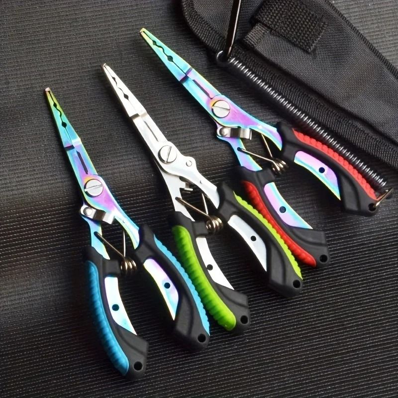 Multifunctional Colored Titanium Fishing Pliers & Hook Cutter green