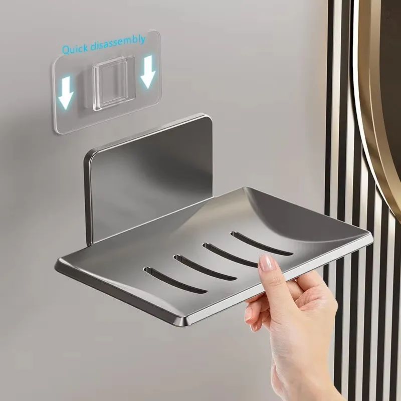 Wall Mounted Aluminum Bathroom Soap Dish black 2pcs