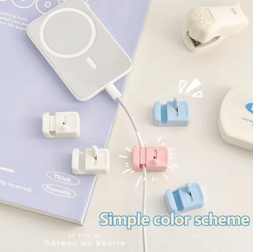 Desktop Cable Organizer Cable Clips For Charging Cords Data Wires And Desk Management pink 6 Piece