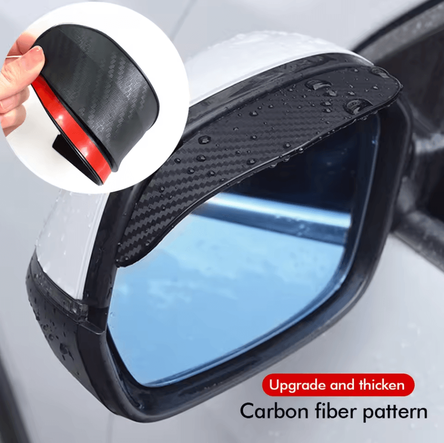 2 Piece Universal Rearview Mirror Rain Shield | Car Mirror Rain & Sun Visor Blocker Covers black 2pcs