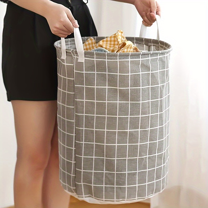 Waterproof Foldable Dirty Clothes Basket Laundry Storage Basket Toy Storage Bucket Bathroom Clothes Basket gray L