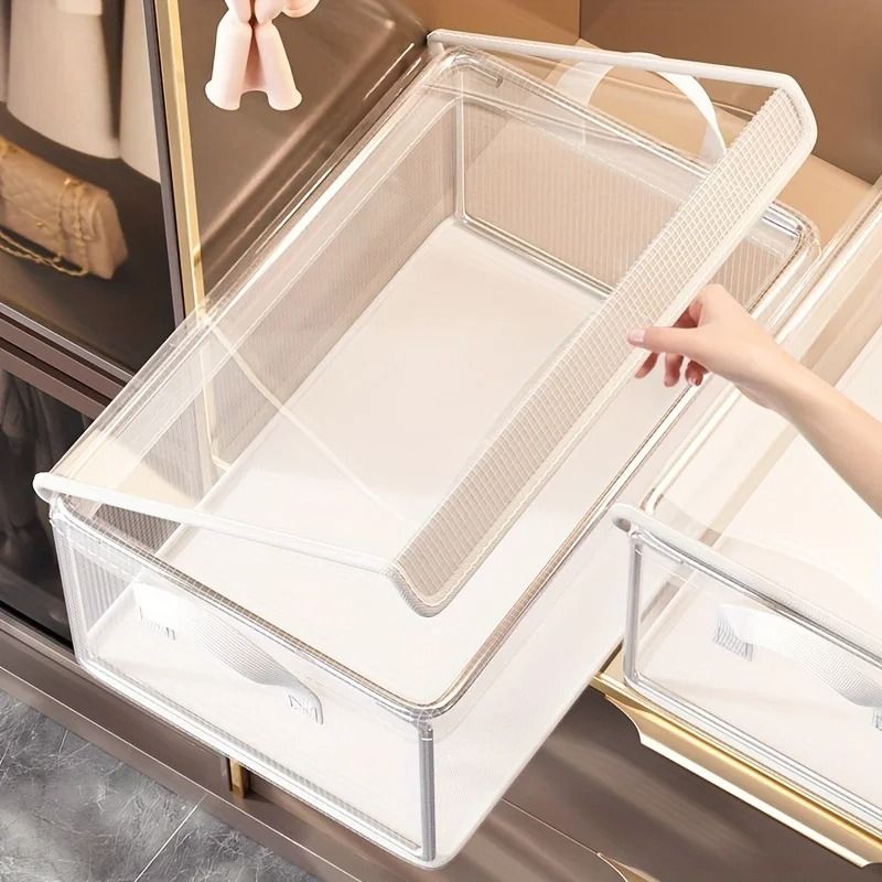 Large Capacity PVC Clothing Storage Box With Foldable Dustproof Lid Large Capacity PVC Clothing Storage Box With Foldable Dustproof Lid