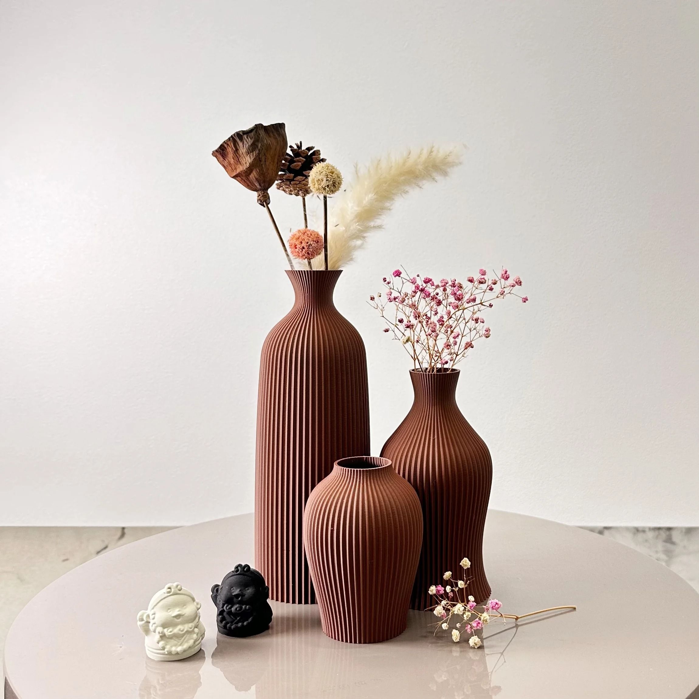 Artistic Decorative Vase 3 Piece Set brown