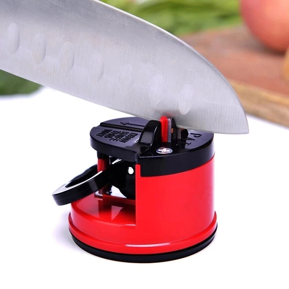 Professional Kitchen Knife Sharpener With Secure Suction Base blue