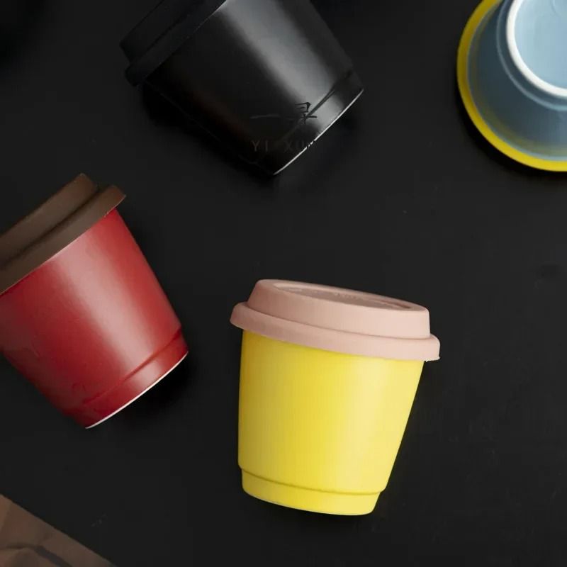 Small Niche Design Creative Ceramic Mug black