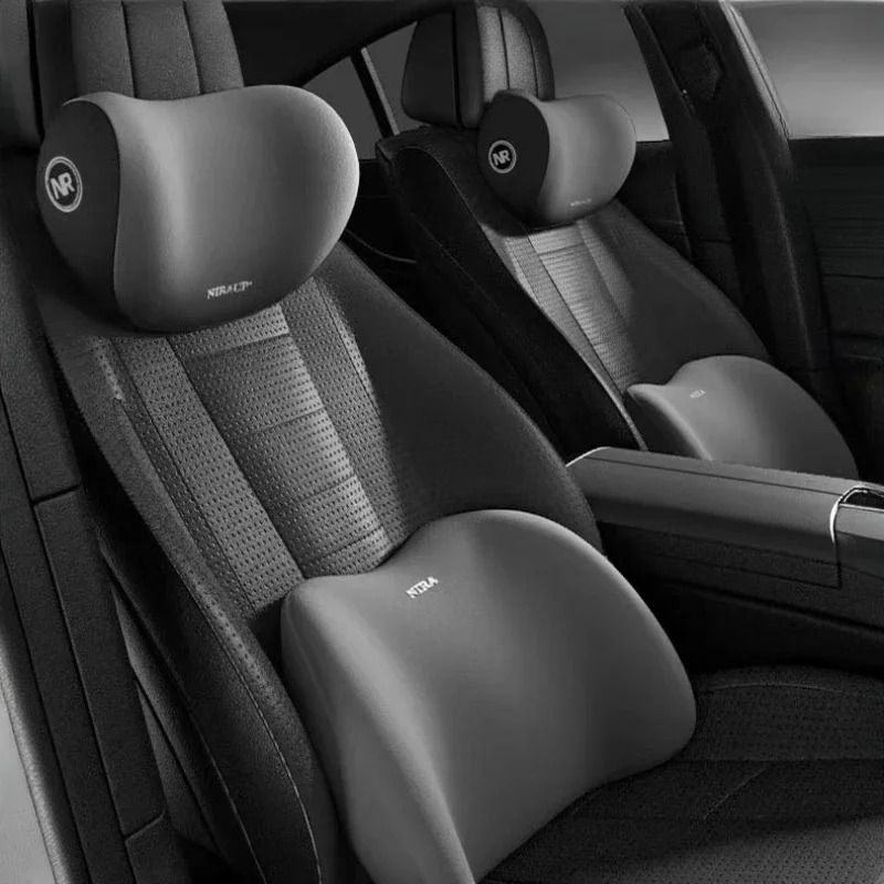 Car Memory Foam Neck Pillow And Lumbar Support Cushion For Comfortable Driving blue | Lumbar Support