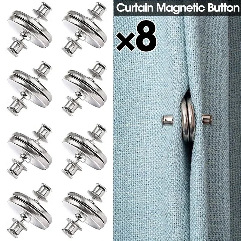 Curtain Magnetic Closure Buttons (4 Or 8 Pair Sets) 8 Pairs(17mm)