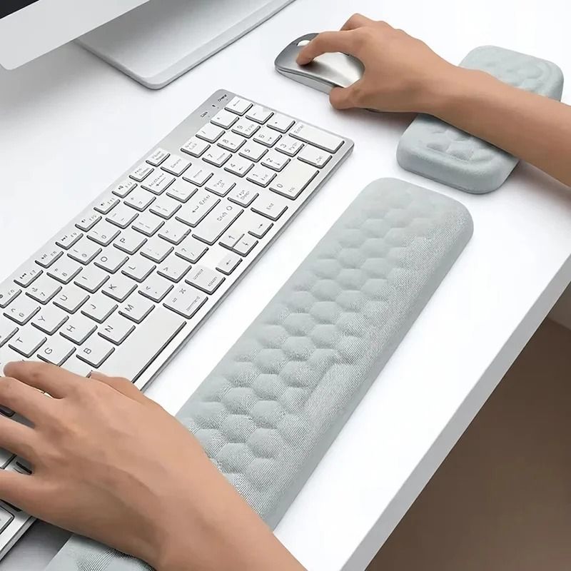 Wrist Mouse Keyboard Pad With Ergonomic Memory Foam Support For Office And Home Computers c