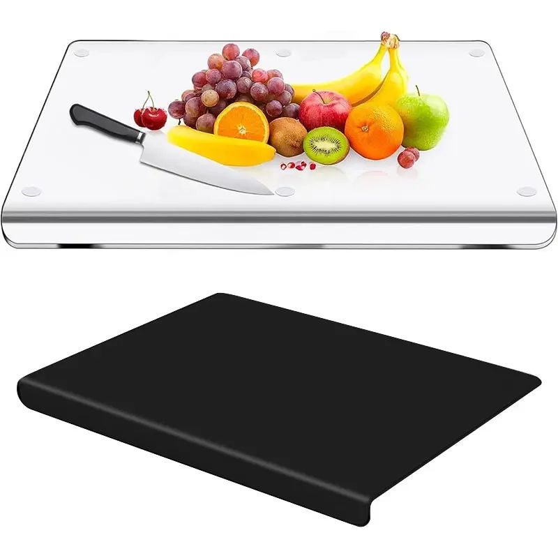 Clear Acrylic Cutting Board With Counter Lip Anti Slip Acrylic Cutting Board For Modern Kitchens clear 45x35cm (17.7 X 13.8 Inc