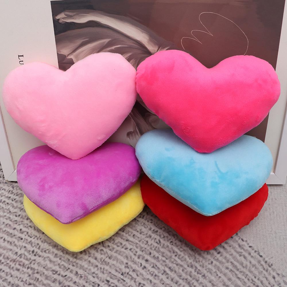 Comfortable PP Cotton Soft Heart Plush Pillow, Red & Pink Stuffed Heart Shape Decorative Pillow green