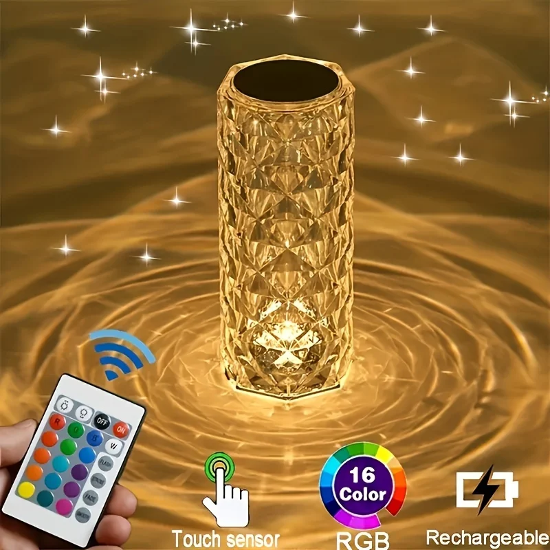 RGB Crystal Lamp Changing USB Romantic LED Rose Table Lamp For Bedroom Party Decor Light RGB Crystal Lamp Changing USB Romantic LED Rose Table Lamp For Bedroom Party Decor Light
