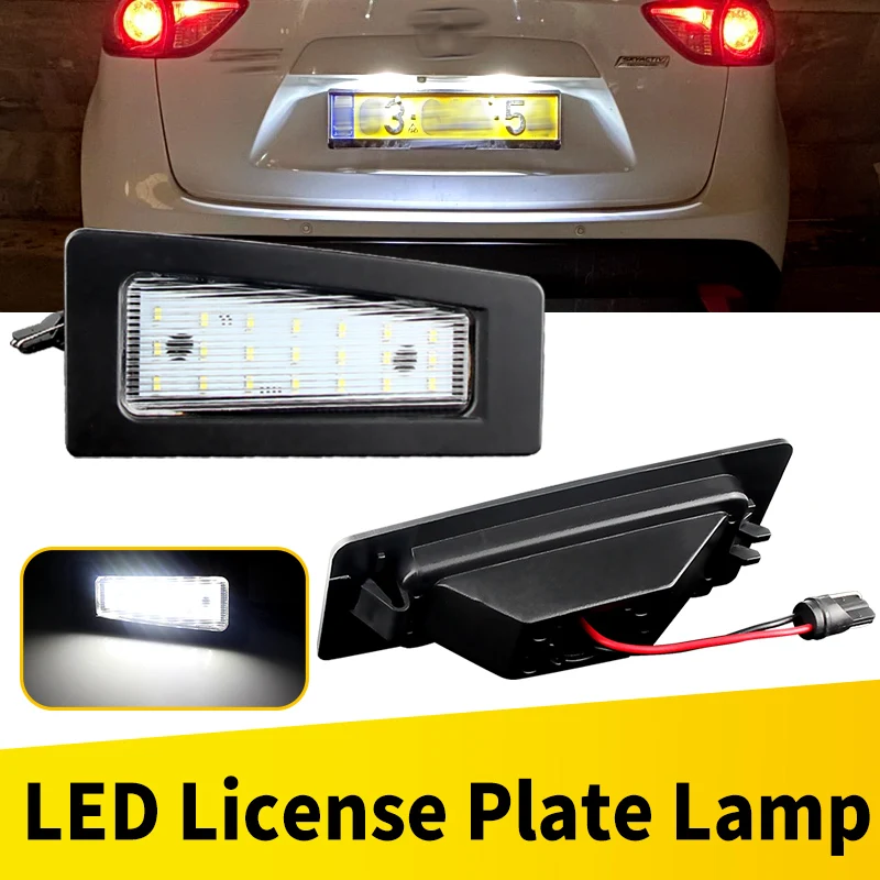 2 Stücke Auto LED Lizenz Nummer Platte Licht Lampen Für Mazda 3 Axela 2014-2018 BM BN | Mazda 2-Limousine 2015–2017 DJ DL, CX-3 2015–2021 Image