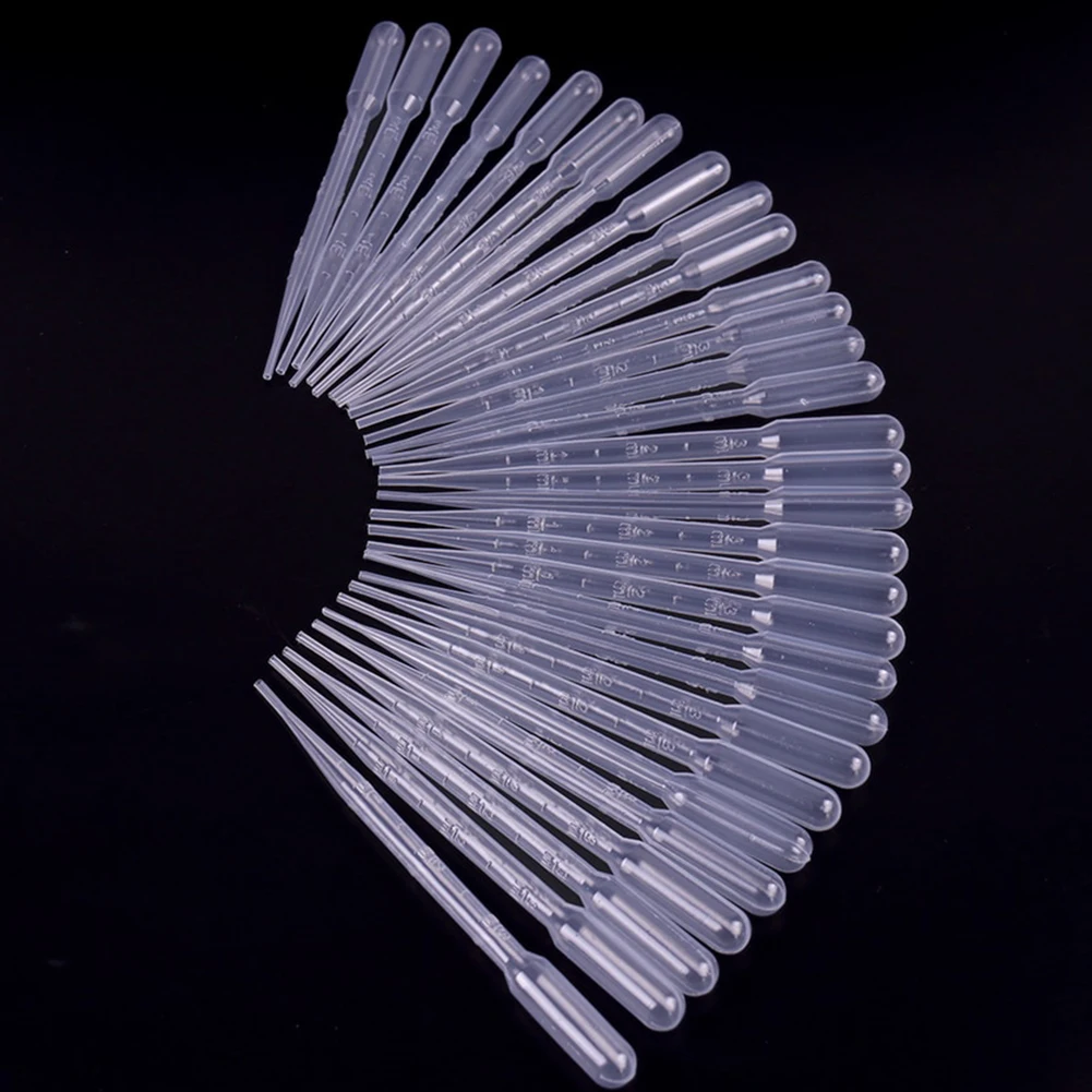 50 Stück Messpipetten, transparente Einweg-Tropipetten, sterile Transferpipetten, Experimentierzubehör, Pipetten für ätherische Öle für das Labor Image