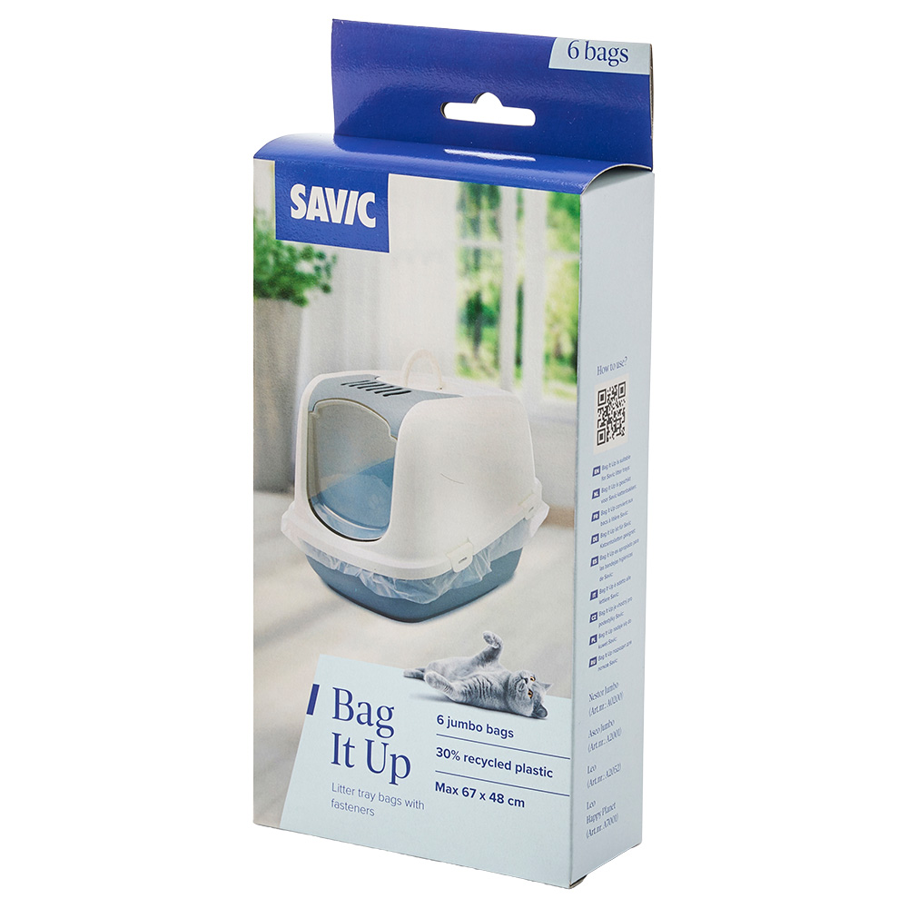6xJumbo Bag It Up Litter Tray Bags Marble Jumbo Nestor Covered Cat Litter Tray Savic Cat Litter Boxes & Trays
