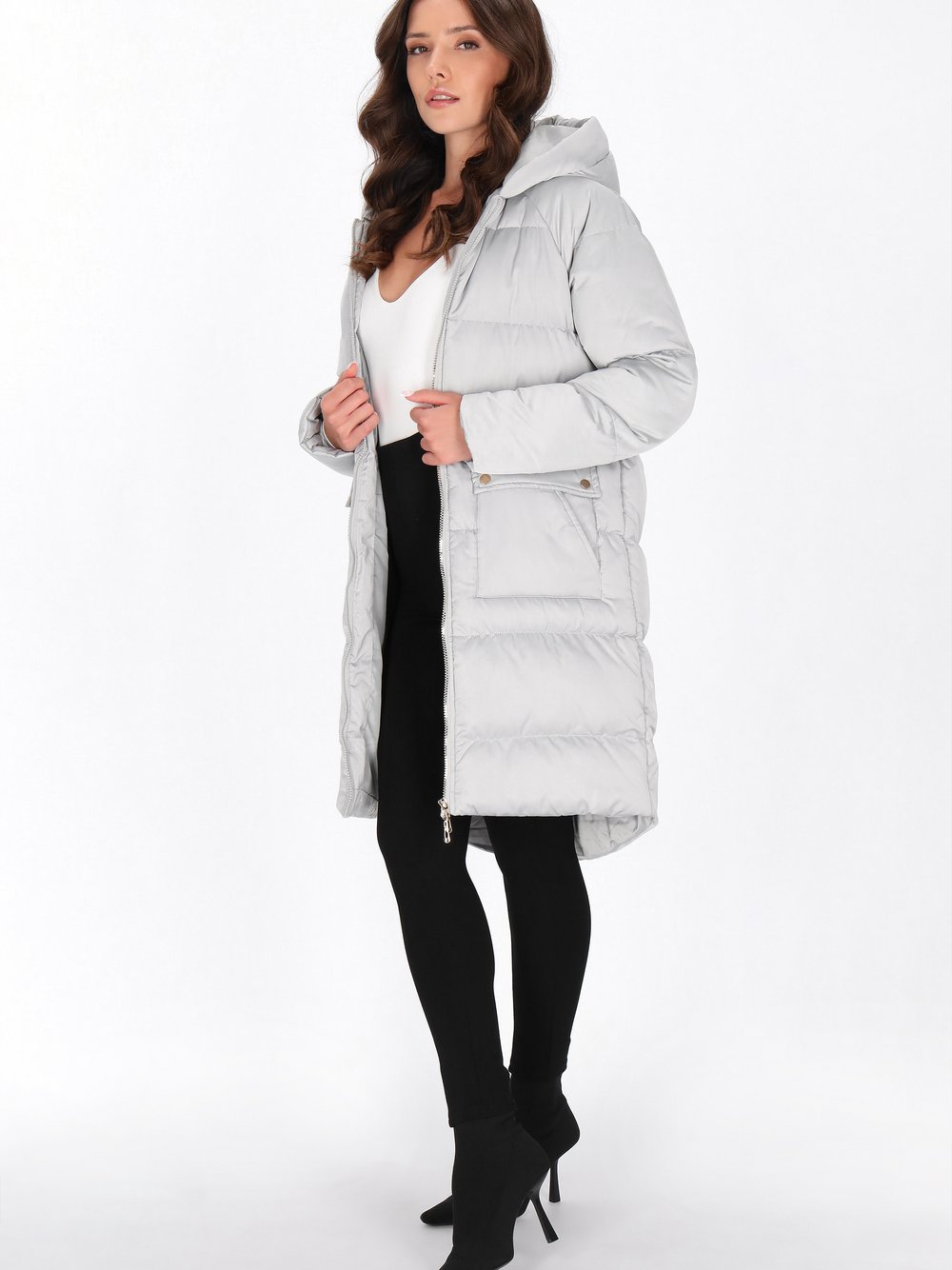 Faina Mantel Damen silber, S Image