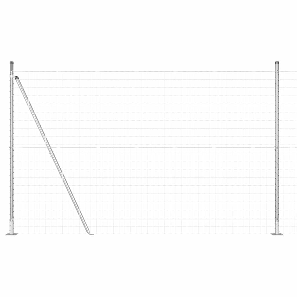 vidaXL Zaun mit Pfosten Silber 1,5 x 10 m Stahl Image