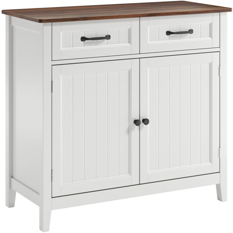 Credenza Mobile Per Cucina Con 2 Cassetti E 2 Ante, Scaffale Regolabile Multiuso Per Sala Da Pranzo, Soggiorno, Ingresso O Corridoio - Bealife