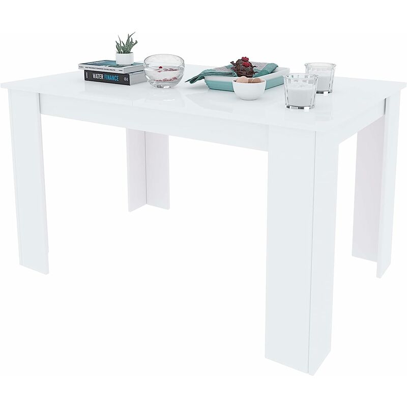 Tavolo Da Pranzo Allungabile Estensibile Fino A 190 Cm Tavolino Per 6 Persone Salotto Soggiorno Salone Design Moderno 190 X 78 X 90 Cm Bianco