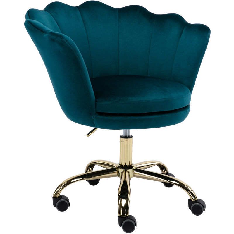 Wahson Office Chairs - Sedia Da Scrivania Sedia Da Ufficio Girevole Seduta Imbottita Regolabile In Altezza, Sedia Ufficio In Velluto, Wahson, Petrolio