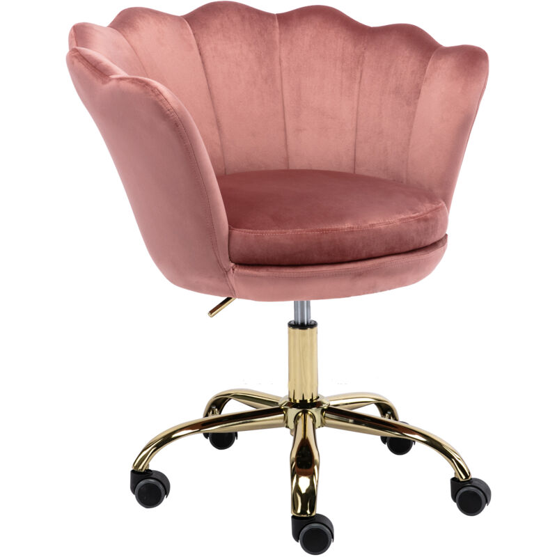 Wahson Office Chairs - Sedia Da Scrivania Sedia Da Ufficio Girevole Seduta Imbottita Regolabile In Altezza, Sedia Ufficio In Velluto, Rosa,wahson