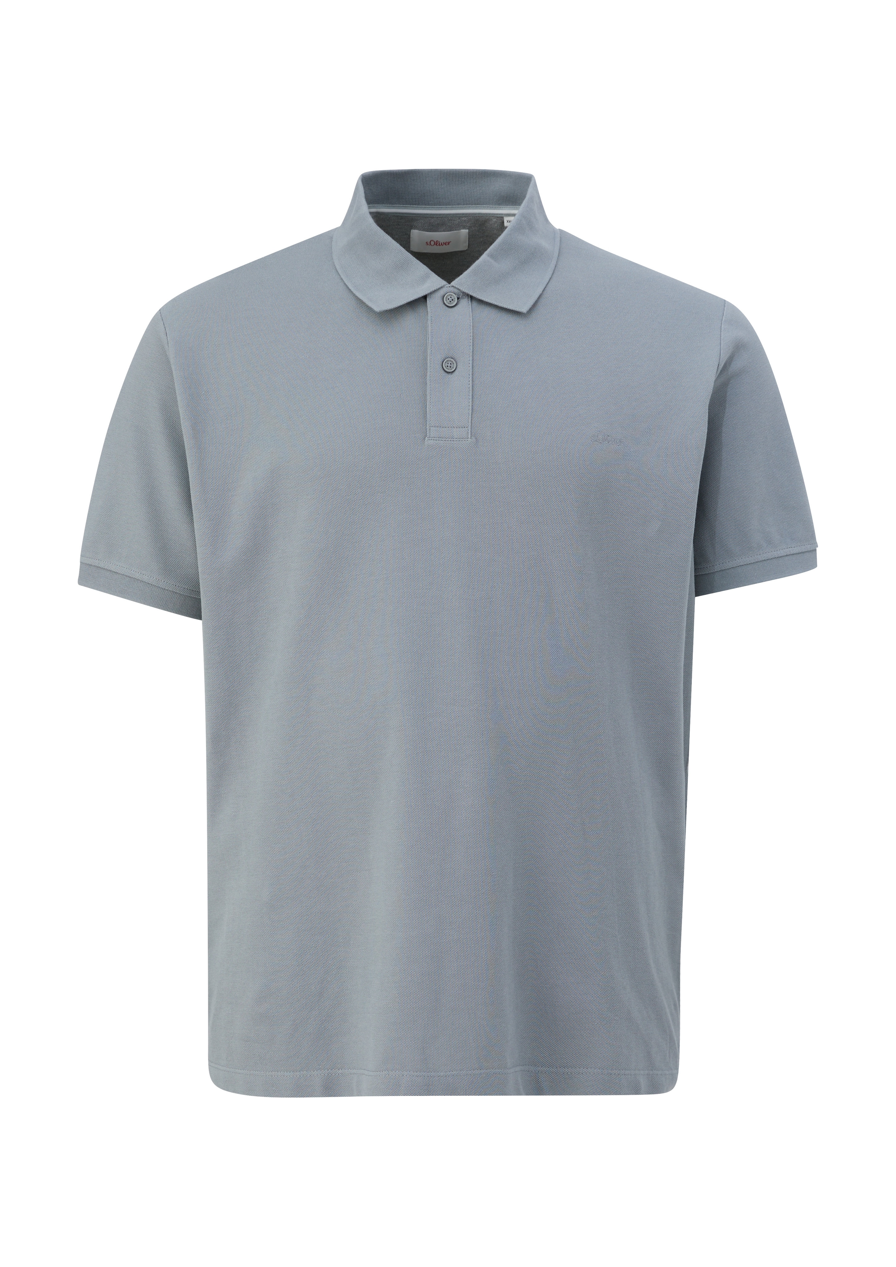 Poloshirt, Herren, Gr. 4XL, grau, Piqué, Obermaterial: 100% Baumwolle, S.OLIVER MEN BIG SIZES, unifarben, normal hüftbedeckend, Rundhals, Bündchen, Shirts, Kurzarm-Polo aus Baumwolle - Große Größen
