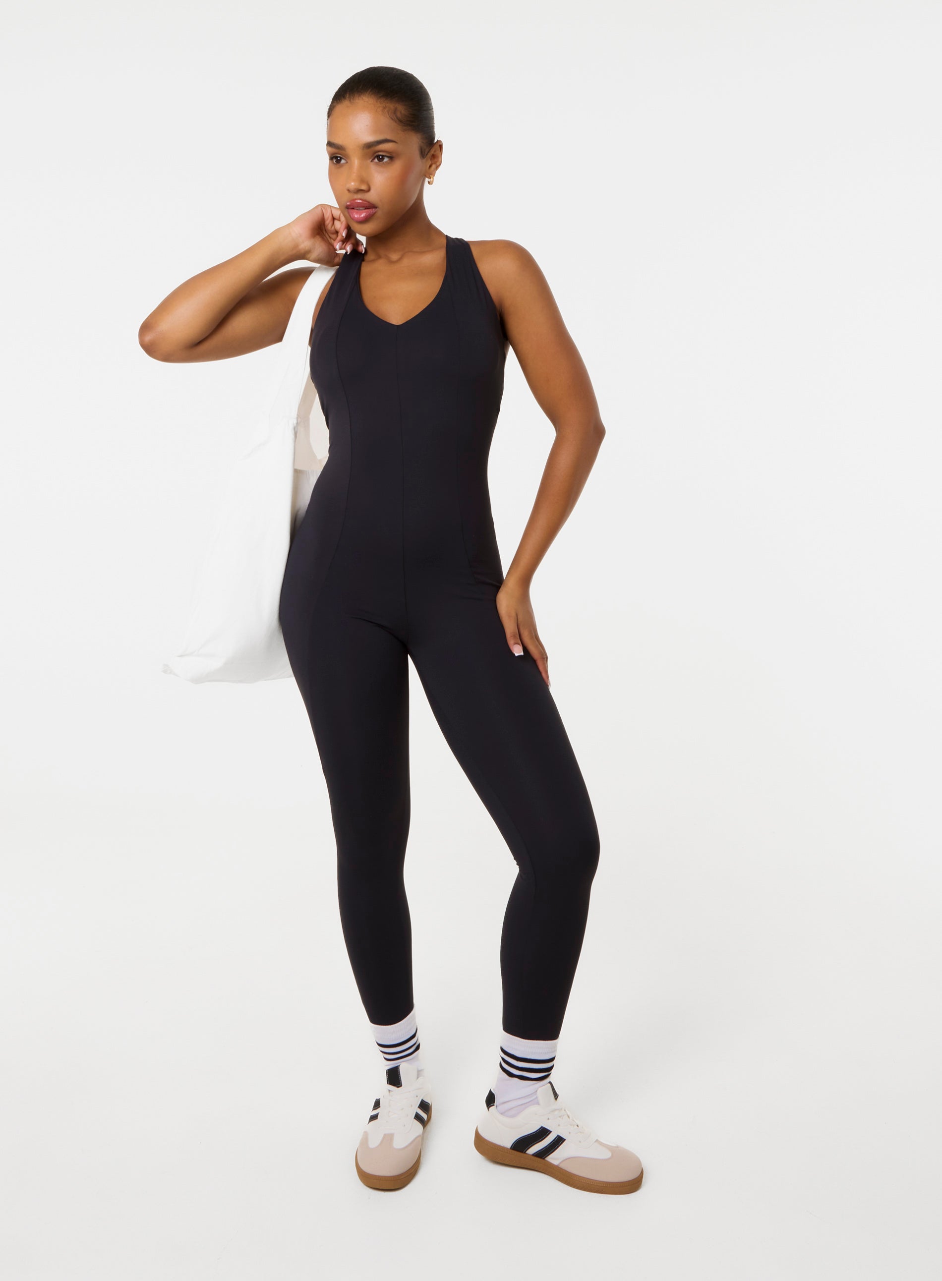 Pink Vanilla Womens Strappy Back Unitard - Black - Size Small/medium | Pink Vanilla Sale | Discount Designer Brands