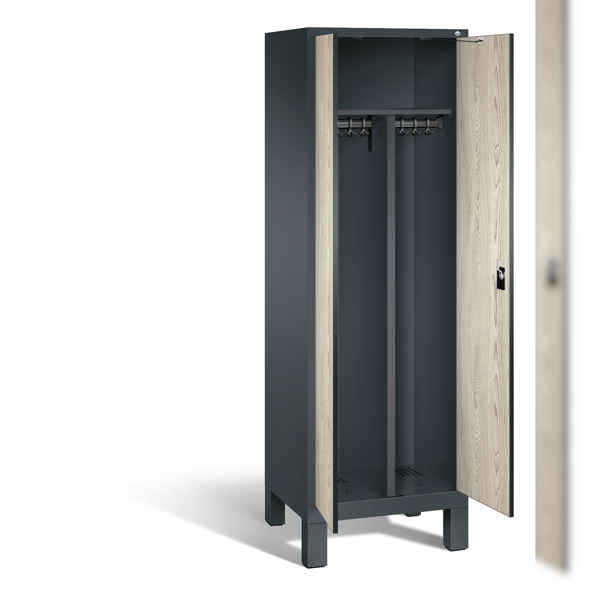 C+P Schwarz-Weiss-Spind Evolo, H1850xB610xT500mm Image