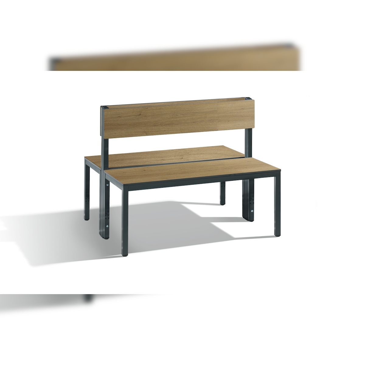 C+P Doppelseitige Sitzbank mit Rückenlehne, Basic Plus, H796xB1000xT760mm Image